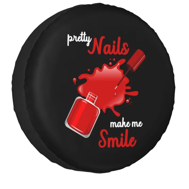 

Pretty Nails Make Me Smile Spare Tire Cover Pouch for Jeep Mitsubishi Pajero Nail Polish Car Wheel Covers