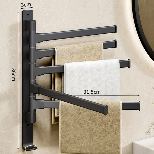 Rotatable Aluminum Bathroom Towel Rack 6