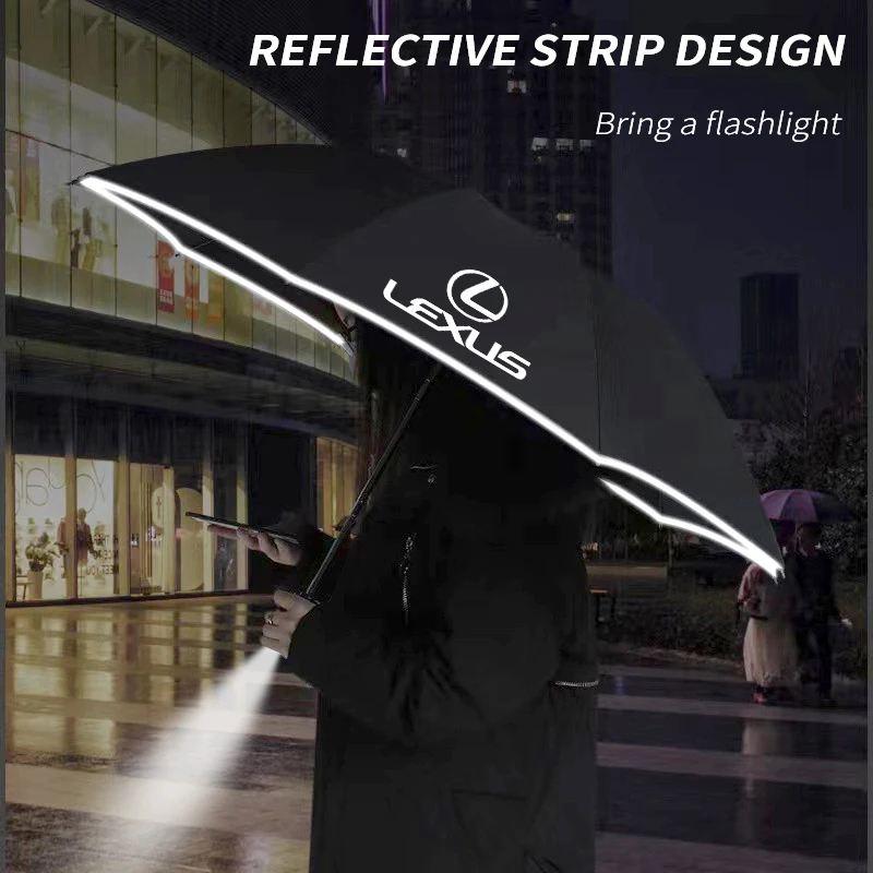 Car Led Light Automatic Folding Windproof Sunshade Umbrella for Lexus F Sport ES200 ES300 RX300 GS300 IS300 LS500h LX570 CT200h