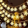 80/40/20/10 LED Christmas Fairy Light String USB Battery Box Powered Snowflake Light String New Year Decorative Light