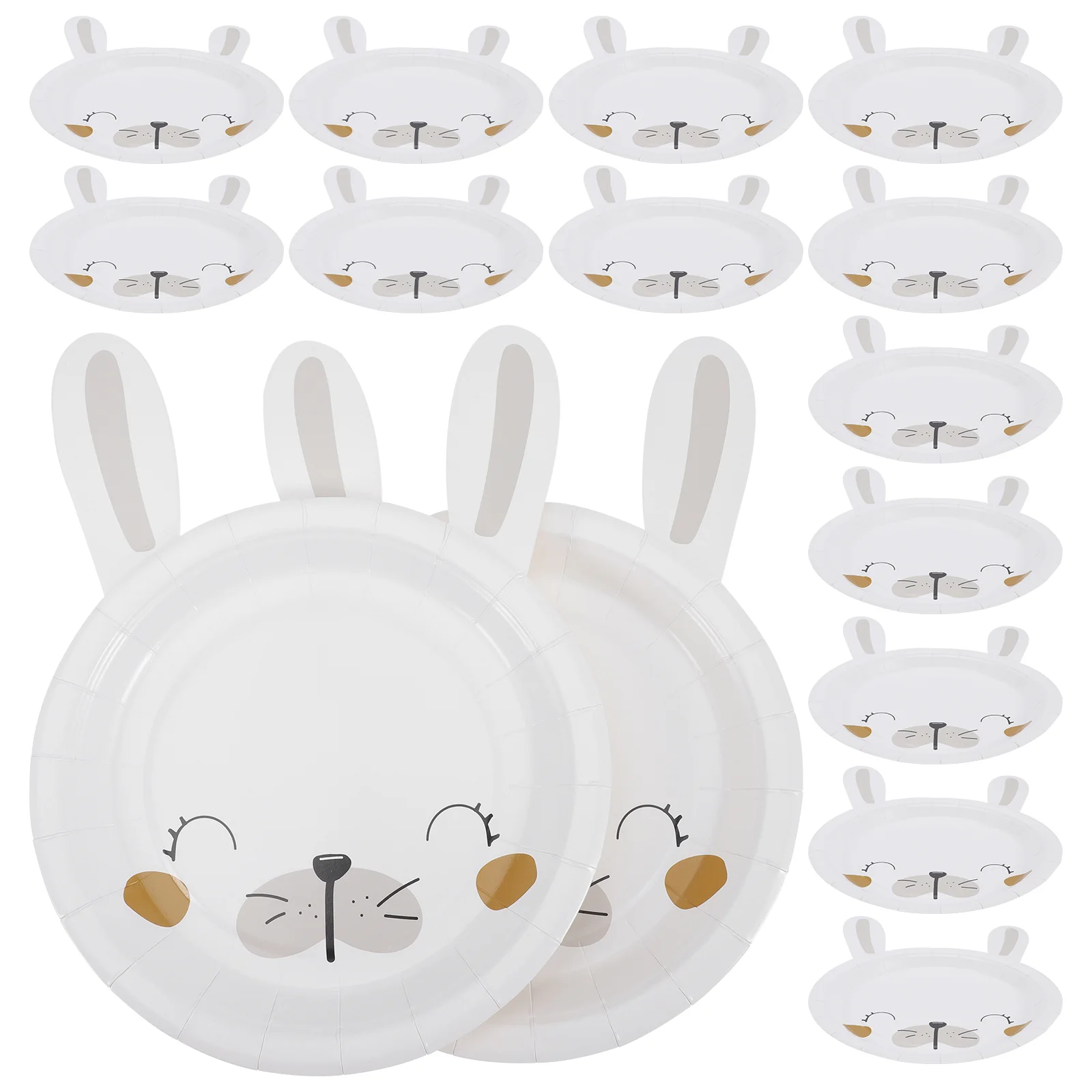 

Rabbit Paper Plate Birthday Dinnerware Bunny Party Supplies Disposable Plates Easter Tableware Decor Dessert Crafts