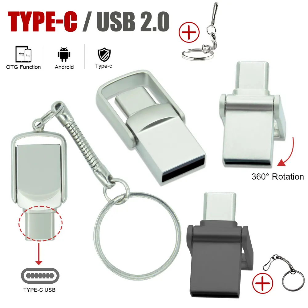 Mini Metal USB Flash Drives 128GB Type C Ultra Dual Mini USB Stick 64GB ...