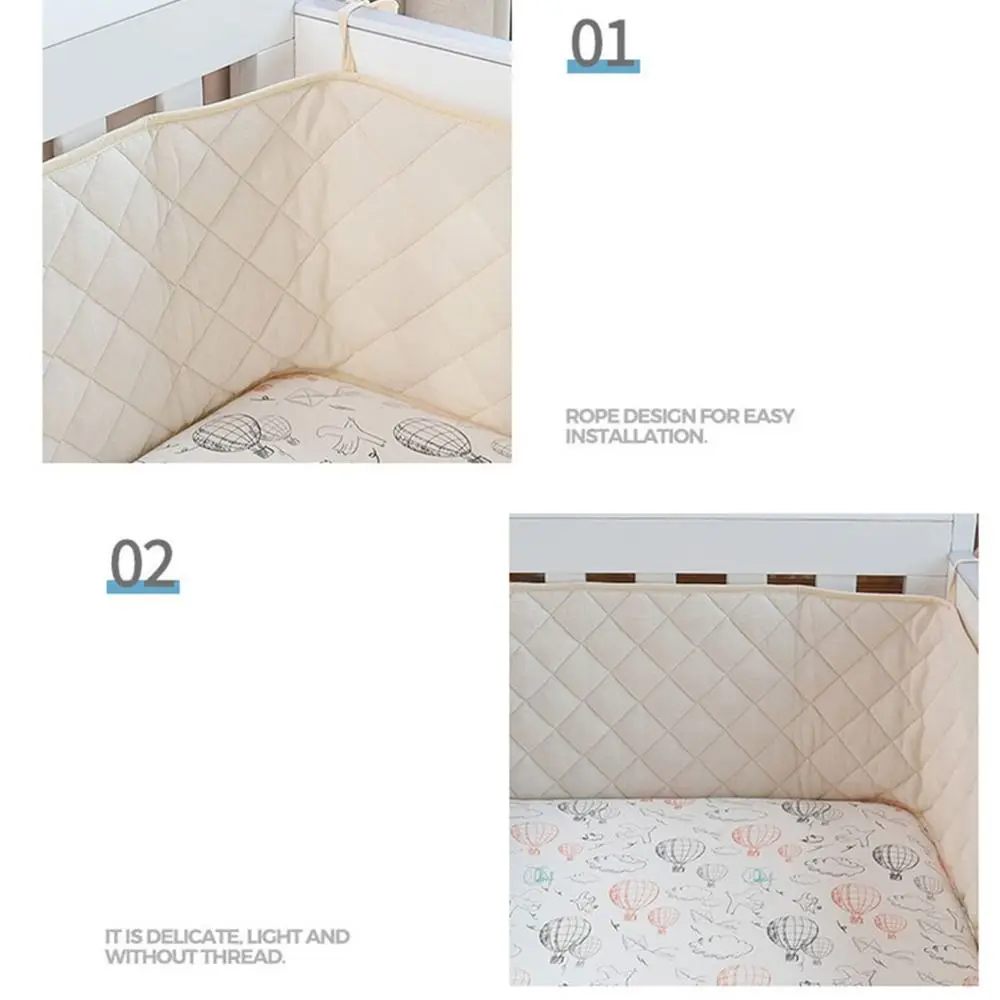 Protezione per Culla, Striscia Anti-collisione in Cotone, Paracolpi per Lettino Neonati, Decorazione per Culla, Cuscino per Bordo Letto - immagine 5