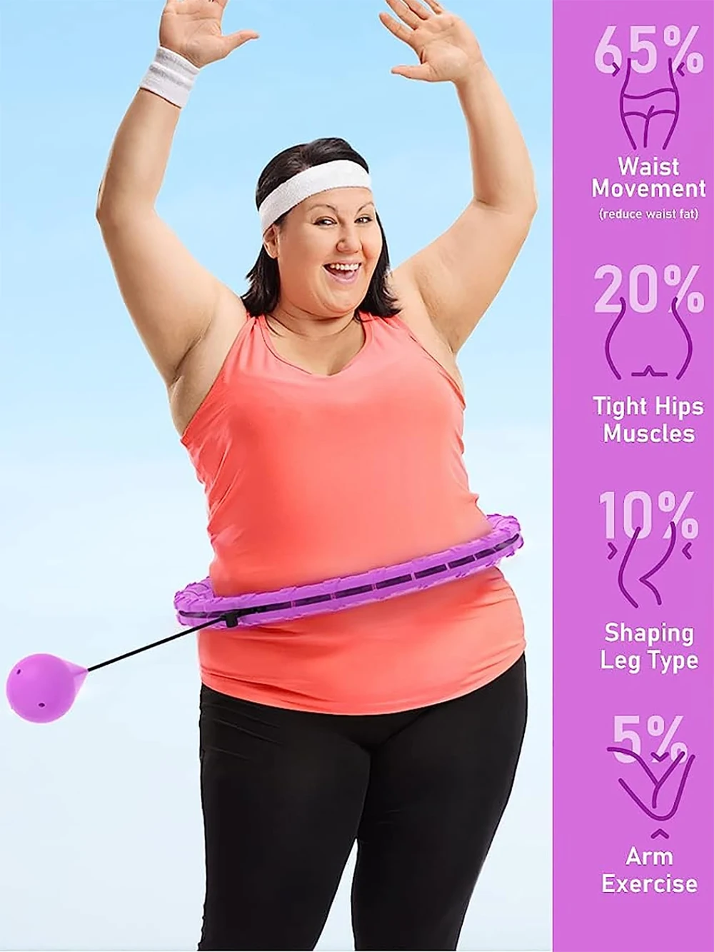 Adjustable Fitness Sport loop Smart Sport hoop Thin Waist Exercise Gym circle ring Fitness Equipment Home Training