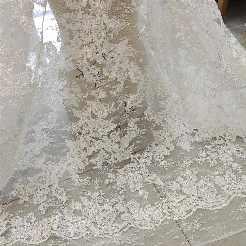 Ruban Bordure En Dentelle Brodée Florale - Au Mètre Pour Couture, Mariage, Décoration