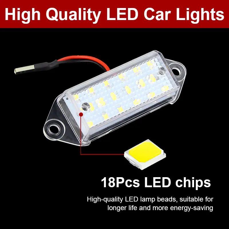 2PCS Canbus LED Car Number License Plate Light White for