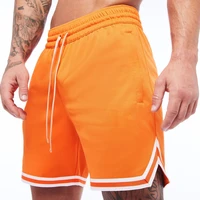 Mens Breathable Basketball Shorts Orange Mesh Fitness Sports Leisure Workout Sport Pants Quick Dry Gym Bodybuilding Shorts 1