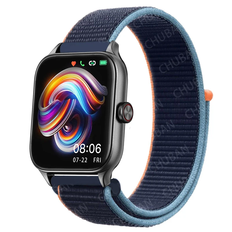 Sport Nylon Loop Bracelet Strap, 22mm or 20mm, Compatible with Popular Smartwatches