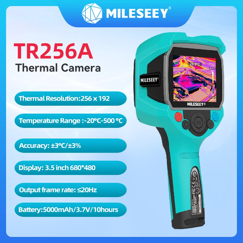 

Mileseey TR256A 256*192 Infrared Thermal Camera Imager -20℃-500 ℃ Six Color Palettes Auto Focus Temperature High Precision