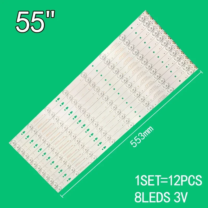 12 шт., 8 светодиодов для 55 дюймов, TV LSC550HN01-K01 JVC LT55A73 LED55D8-ZC14-05(A) LE55F3000W LE55G3000 LE55A190 LH55U3200 LD55U3300 LE55M35S