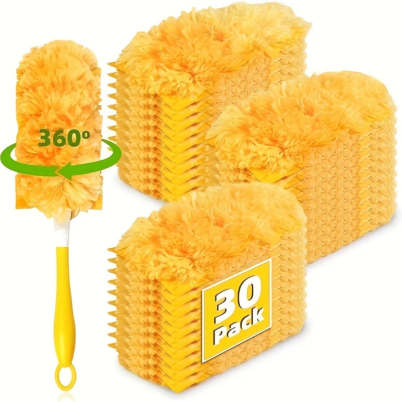 30pcs 360 Dusters Refills Swiffer Dusters Unscented Heavy Duty Duster Kit Disposable Dusters Refills 1 Handle Clean