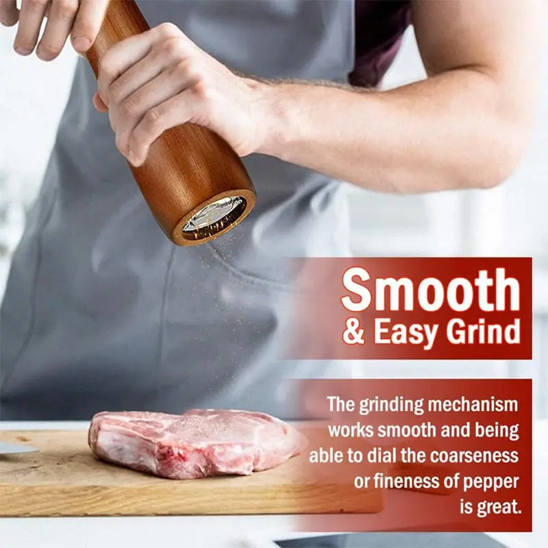 5/6/8Inch Solid Wood Pepper Grinder Hand Crank Grinder Sea Salt Pepper Shakers Spice Mill Kitchen Seasoning Tool