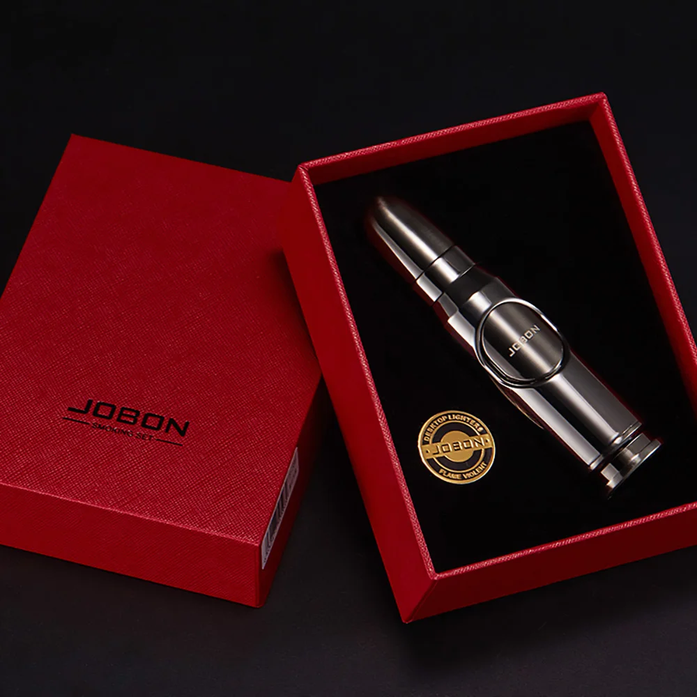 Bullet-Shaped Cigar Lighter Metal Windproof Torch Refillable Butane Gas Lighters