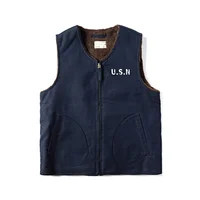 Endeavour&Bloom WWII USN N-1 Deck Vest Wool Lining Sleeveless Jacket Waistcoat 2