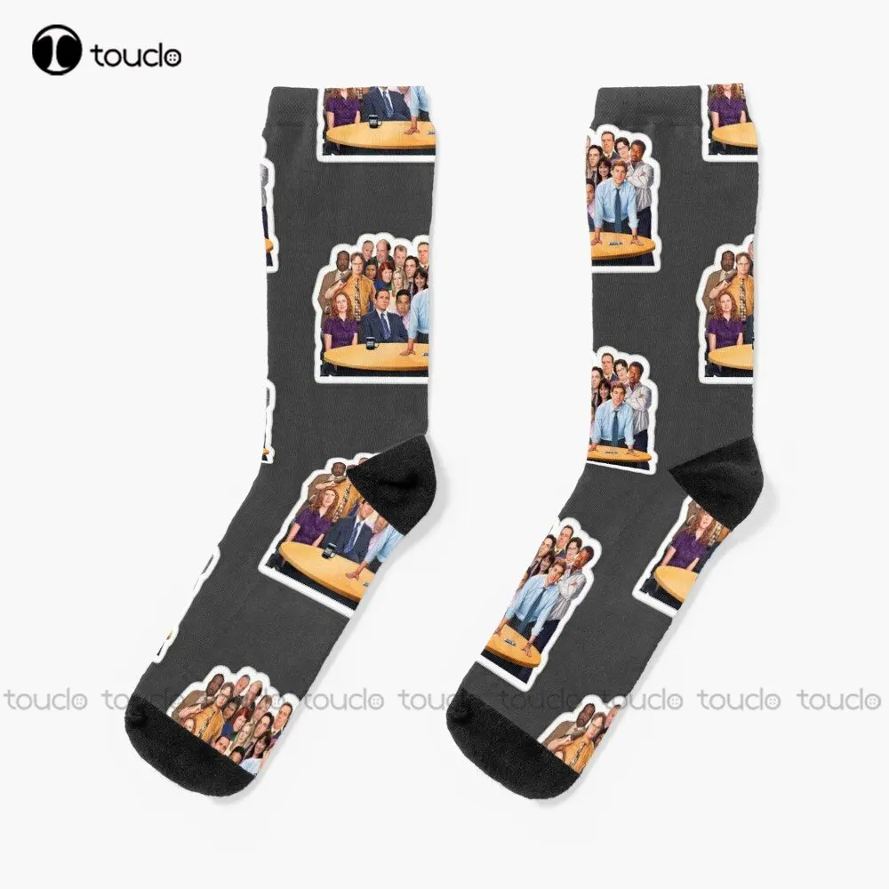 The Office Michael Scott Funny Office Jim Halpert Dunder Mifflin Socks Calzini A Pantofola Per Le Donne Stampa Digitale A 360 ° Nuovo Popolare