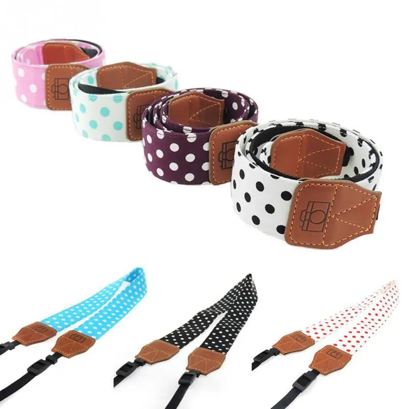 Universal Retro Polka Dots Blue Shoulder Belt Camera Strap Neck Photo Strap Per Canon Nikon Sony Pentax Leica Fuji Olympus Dslr