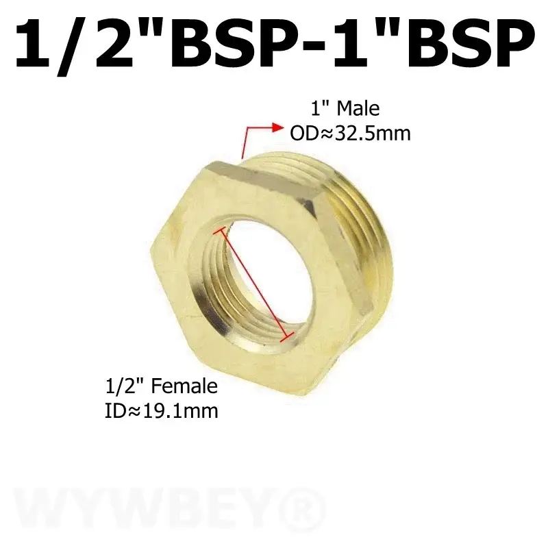 Brass Hex Bushing Reducer Pipe Fitting 1/8 1/4 3/8 1/2 3/4 F to M Threaded Reducing Copper Water Gas Adapter Coupler Connector - Image 10