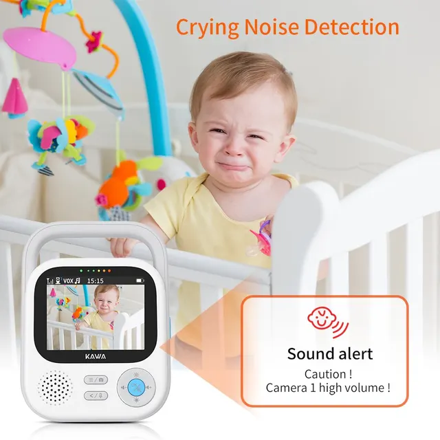 2.8 Video Baby Monitor w/Audio 2-way Talk Babyphone 2600mAh IPS Screen  Camera