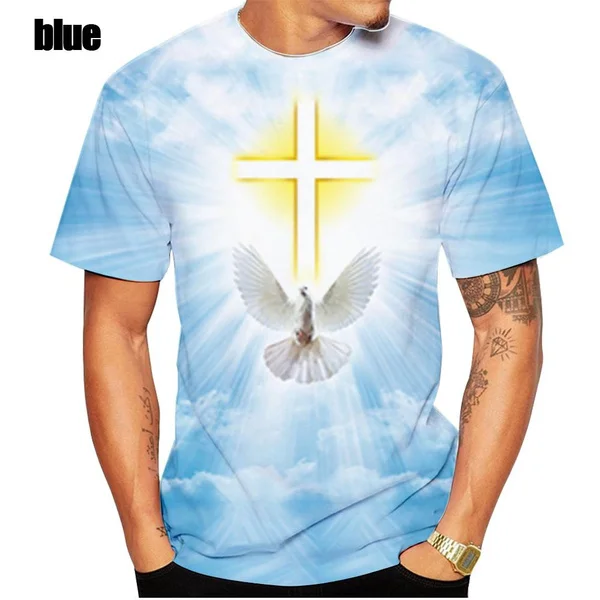 

Men/Women Fashion 3d Christian Jesus Cross Printed T Shirt Short Sleeves T-Shirt Tops
