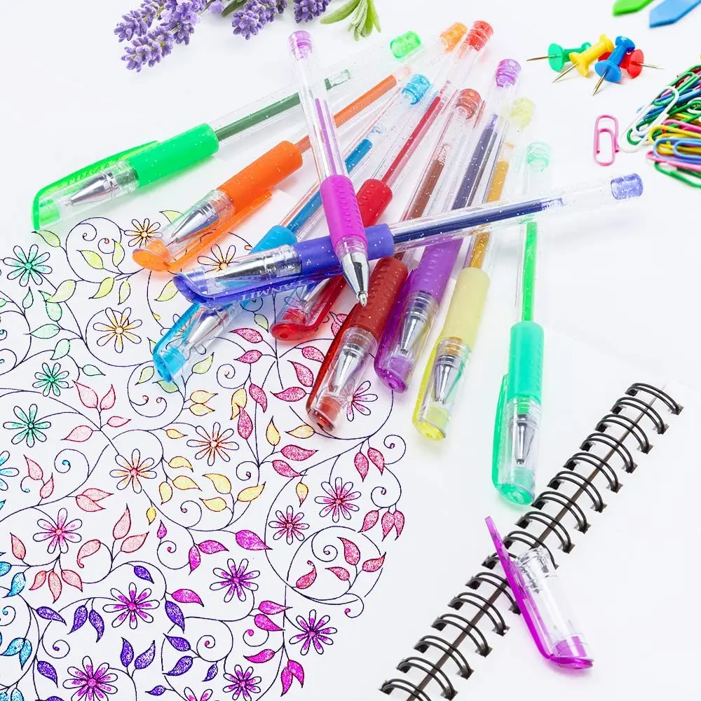 Glitter Gel Pens Adults Coloring Books