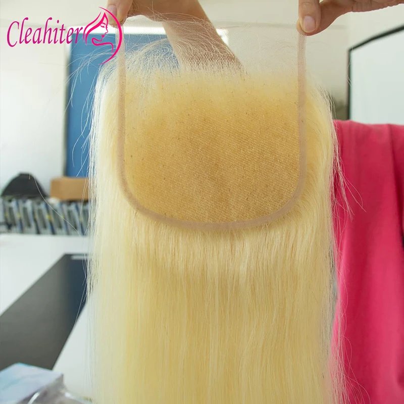 4x4 transparent lace closure 12A grade easy to dyed straight Brazilian virgin hair pre-plucked human hair closure