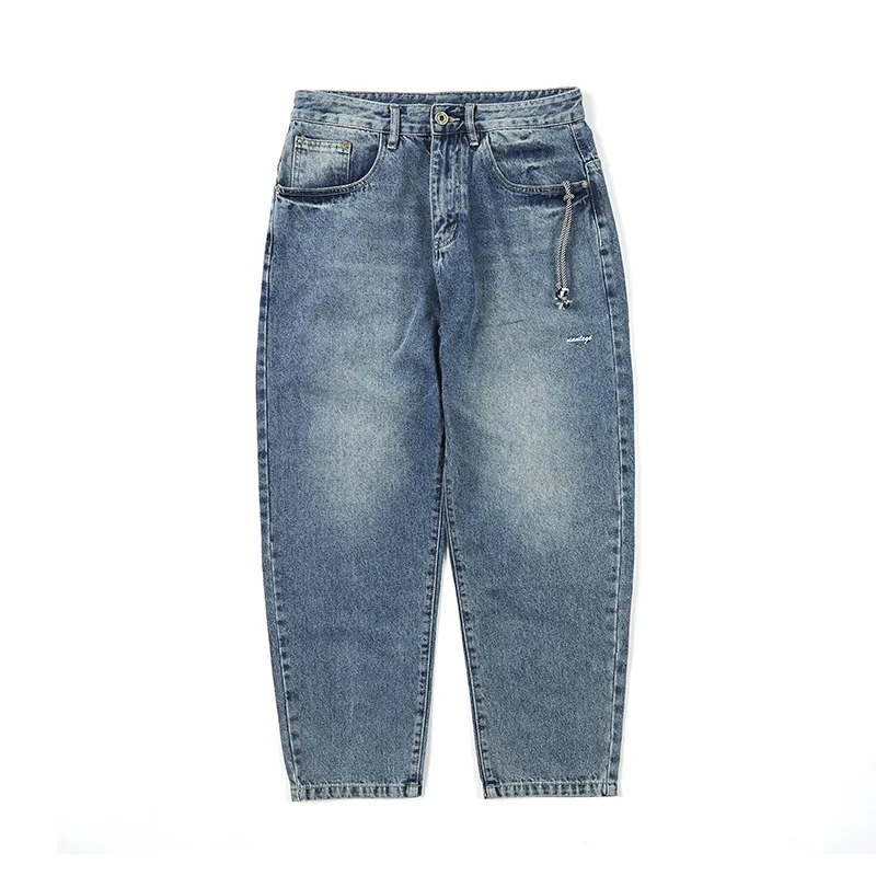 American High Quality Fashion Casual Jeans Men Clothing Streetwear Denim Straight Trousers Japanese Harajuku Casual Cargo Pants