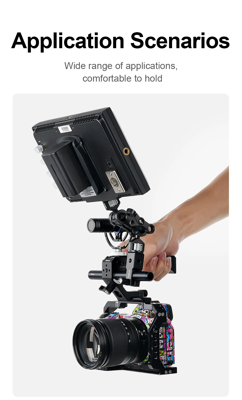 Universal DSLR Handheld Cold Shoe Holder Camera Cage Top Handle with 3/8"&1/4" S