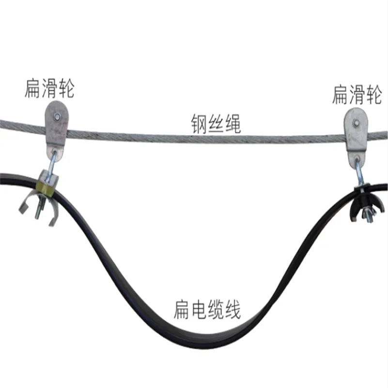 Crane Flat Cable Suspension Pulley Nylon Tile Bearing Wheel Towing Cable Steel Wire Rope Pulley