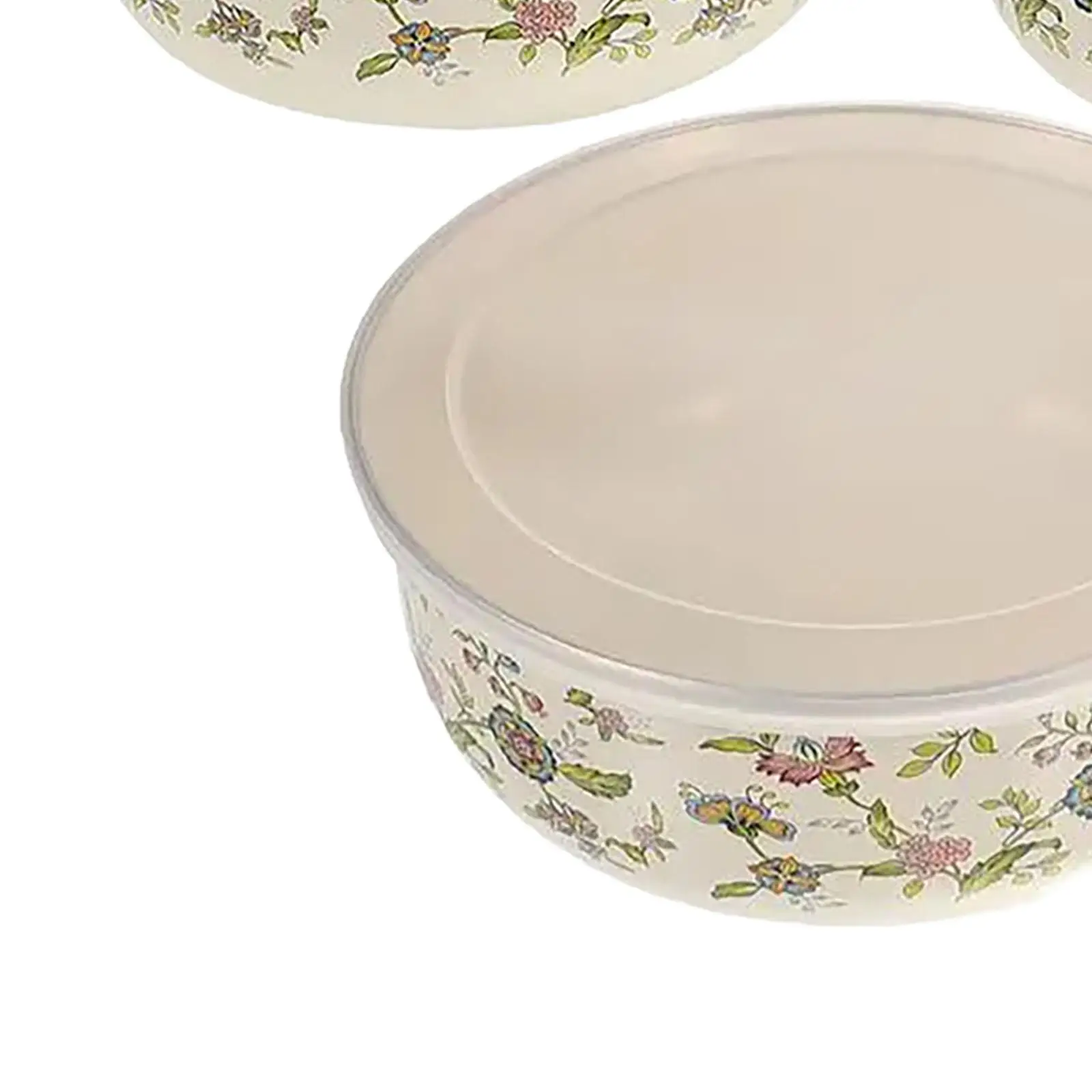 Mixing Bowl Set Versatile Use Round Enamel Bowl Food Storage Container with Lids for Cooking Serving Food Baking Prepping 5Pcs