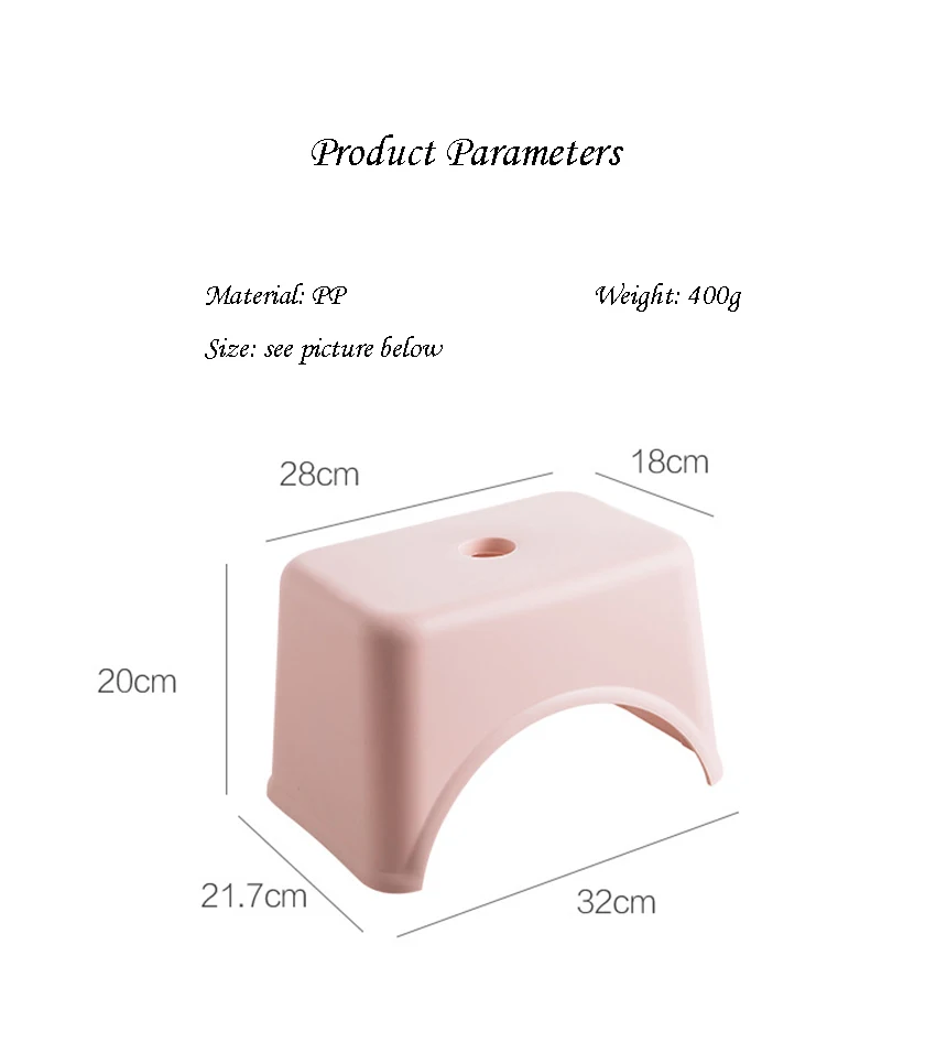 Description Picture 3 of item1Pc Non-slip Thickened Children Chairs Seat Kids Low Stools Household Supplies Home Bathroom Footstool Living Room Furniture