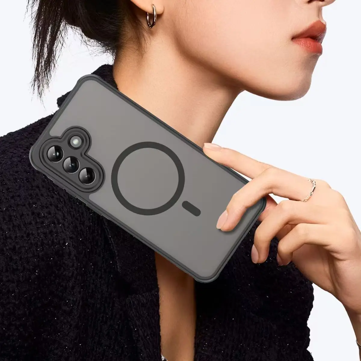Aromr Luxury Magnetic Case with Shockproof Matte Hard PC Back Cover