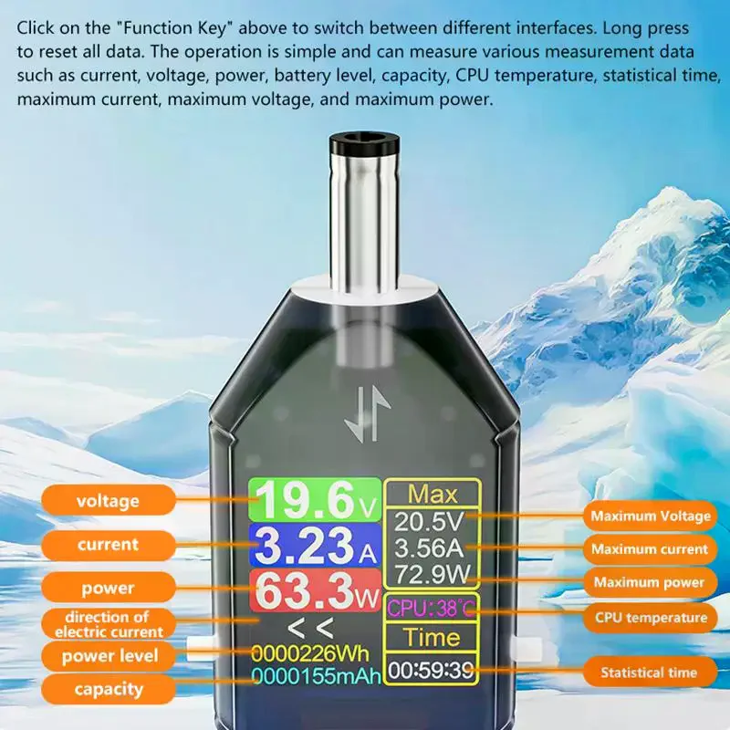인기600W DC4.5-50V 최대 12A 고정밀 디지털 전압 전류 테스터 DC5.5x2.5 계측기 전력 용량 측정기 DT550