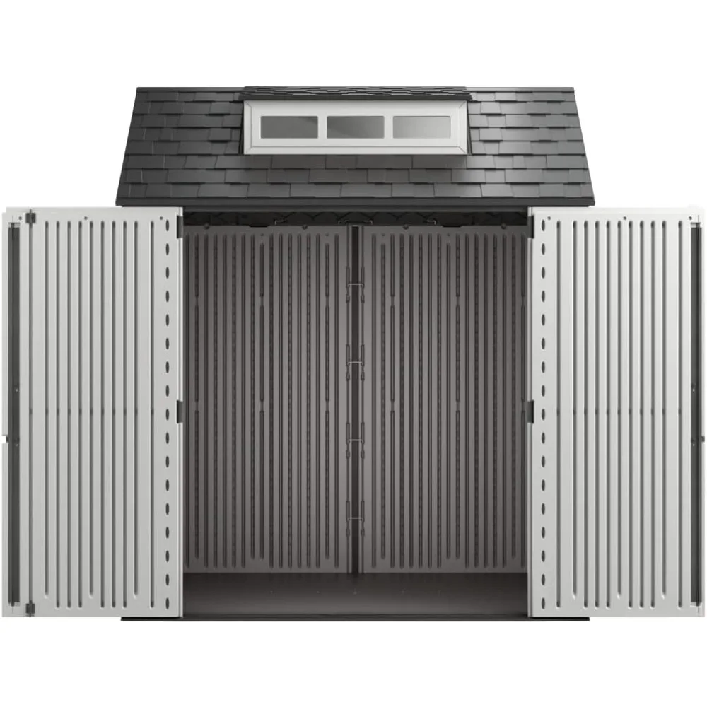 Outdoor Storage Shed With Floor (7 x 7 Ft) Weather Resistant Organization for Home/Backyard/Garden Tools/Lawn Mower