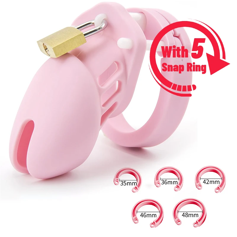 Silicone Urethra Chastity Lock with 5 Snap Ring Penis Bondage Adult Men's Chastity Cage Cock Restriction BDSM Abstainer Sextoys penis chastity cage,chastity lock sex toy