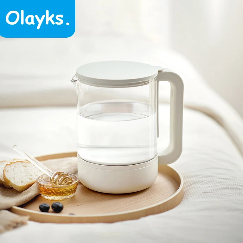 olayks-電気絶縁ウォーターケトル、家庭用温水、定温度、ガラス、セラミック、釉薬ライナー、小型ティーポット、800ml