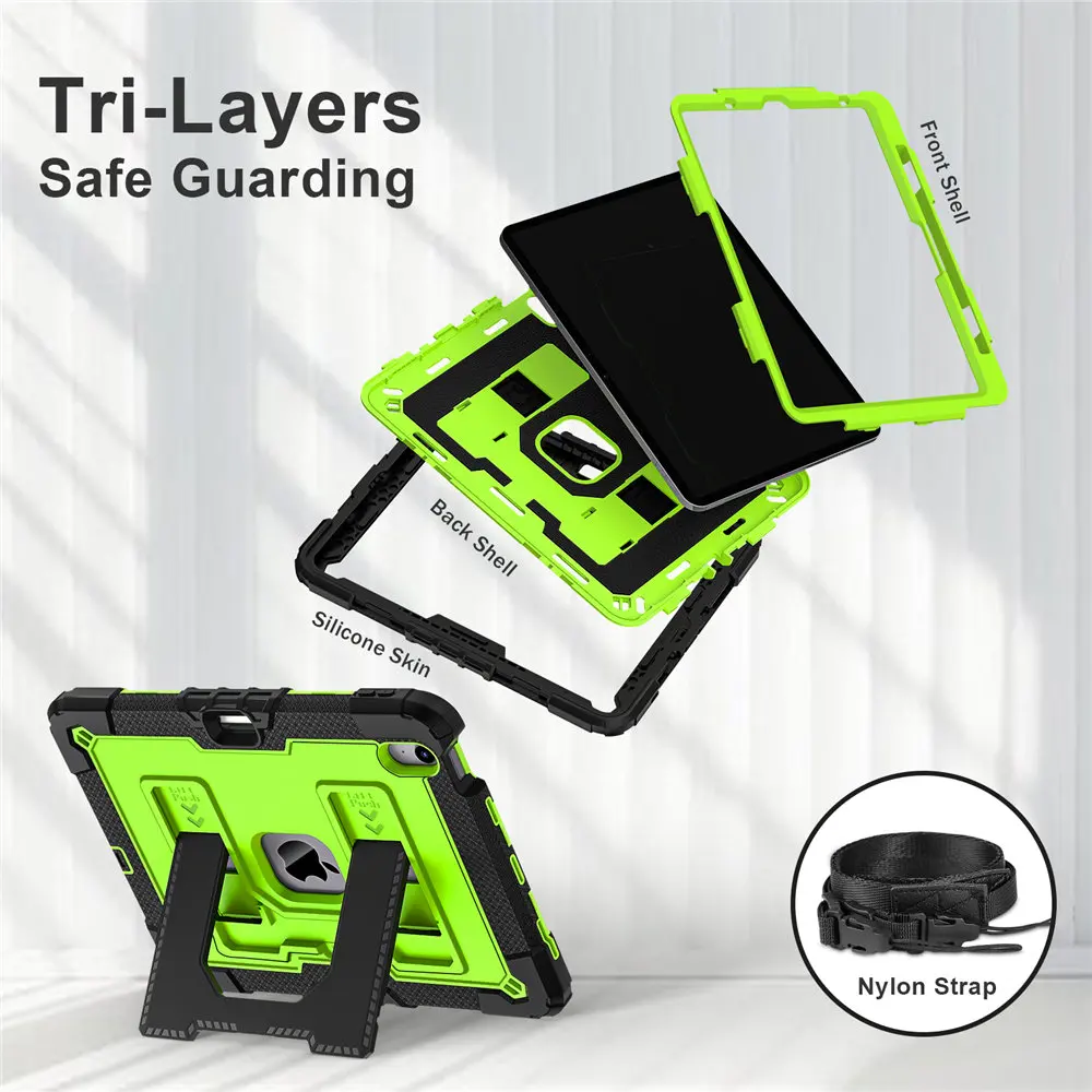 Heavy Duty Rugged Armor Stand Case with Strap and Pen Slot
