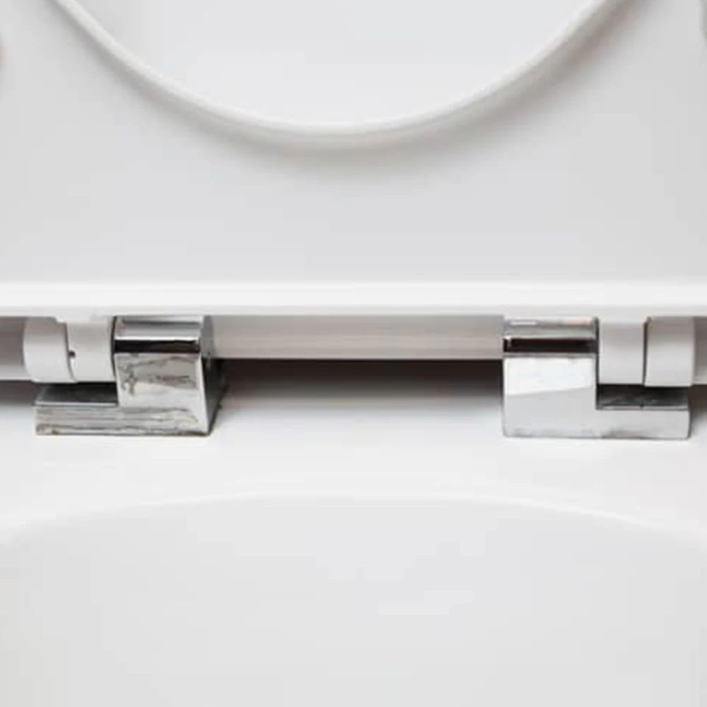 2pc Seat Hinges Toilet Lid Hinges Toilet Cover Mounting Fixing Connectors For Replacement Soft Close Rotary Damper