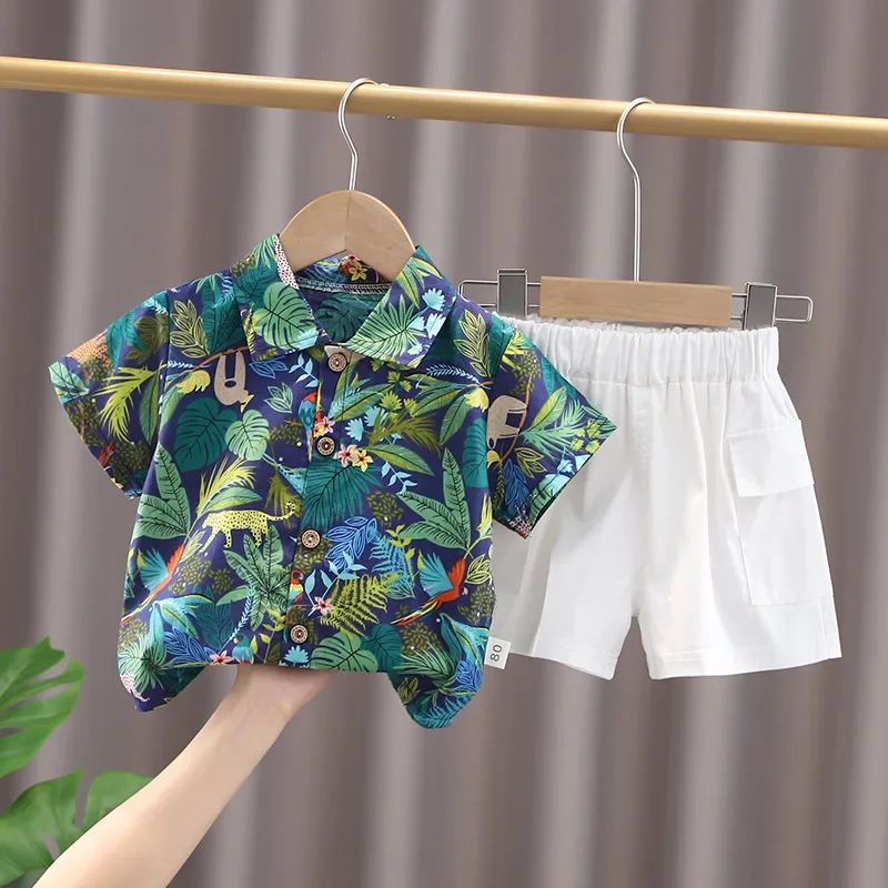 DIIMUU Children Baby Girls Custome Outfits Suits Boys Clothing Sets Kids Toddler Fashion Summer Tops Short T-Shirt + Pants 1-4T