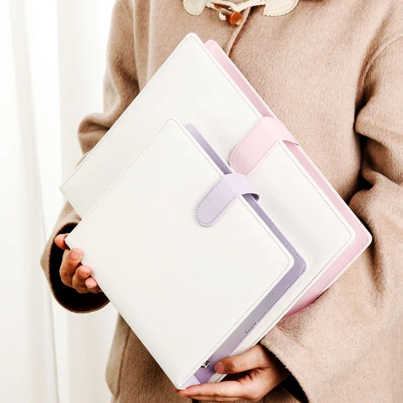 3X3 9Grid A4 Photocard Binder PU Leather D Ring 3inch Photo Holder Large Photo Album Korean Idol Collect Book 4hole