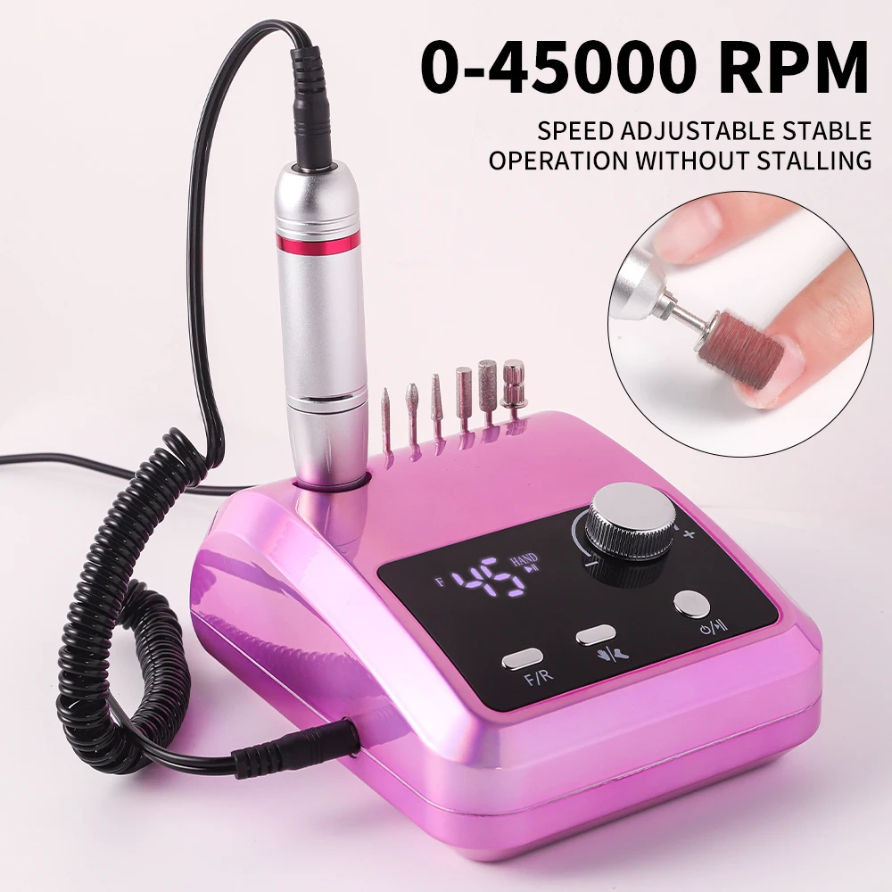 Electric Nail Drill 45000RPM For Gel Nails Polishing Home Manicure Salon