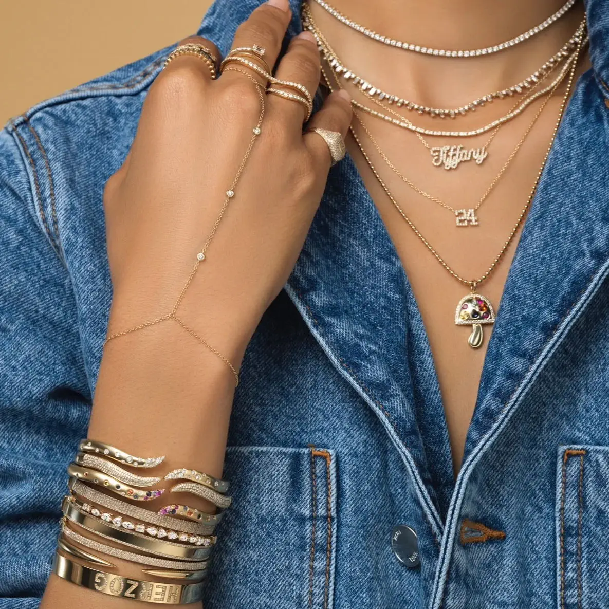 925 Sterling silver Fine Jewelry Geometric Round Bezel CZ Sparking Women Hand Chain Bracelet 3