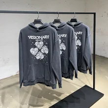 

2022 New Hoodie Oversized Love Letter Print Sweatshirt Harajuku Mens Streetwear Vintage Hooded Hip Hop Pullover Cotton Loose Top