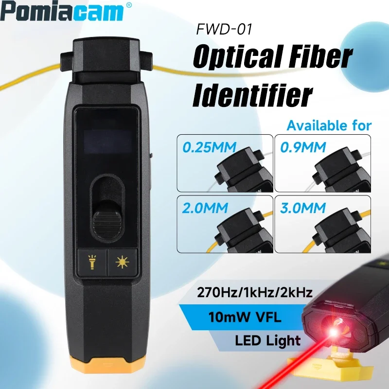 

FWD-01 Optical Fiber Identifier Live Fiber Identifier Live Fiber Detector with Visual Fault Locator LED Light 700-1700nm SM MM