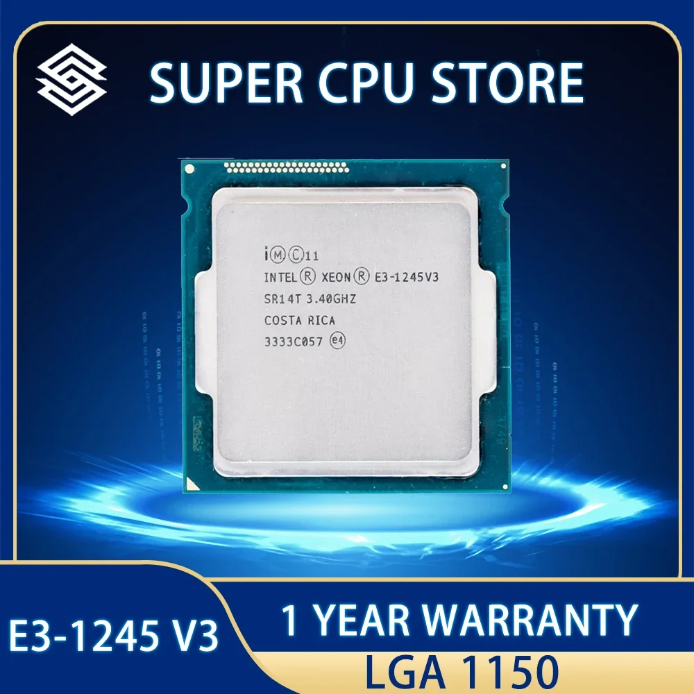 Processore Cpu Intel Xeon E3-1245 V3 E3 1245 V3 E3 1245 V3 8M 84W 3.4 Ghz Quad-Core A Otto Thread Lga 1150