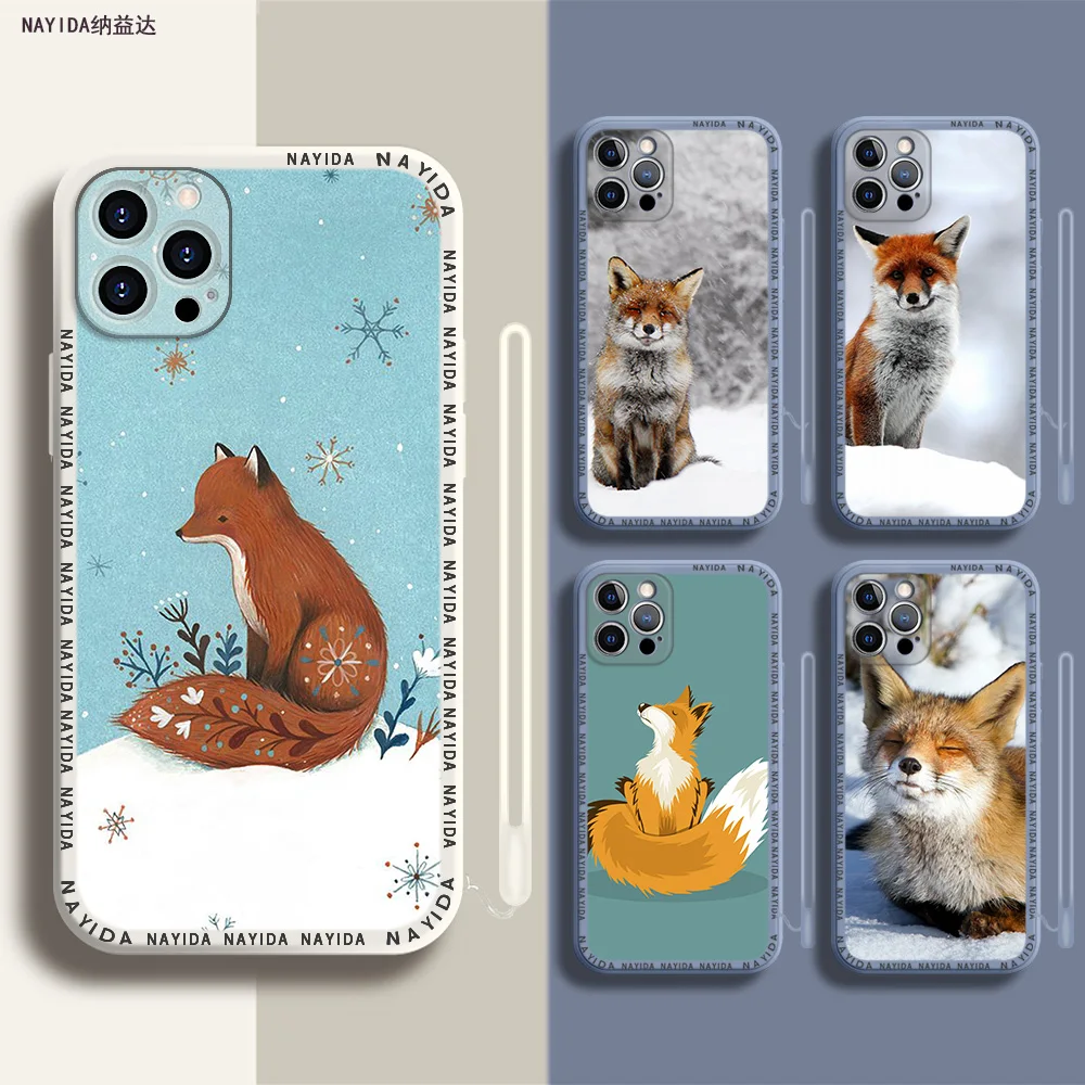 

Phone Case For iPhone 14 13 11 12 Mini Pro Max XS XR X Soft Silicone TPU Cover japanese fox Sleeping In Snow mask