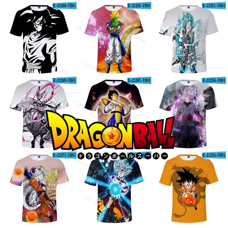 Super Saiyan Dragon Ball Z T-Shirt Estiva T-Shirt Oversize Cool Thin Vegeta Son Goku Top Uomo Personalità Capispalla Top
