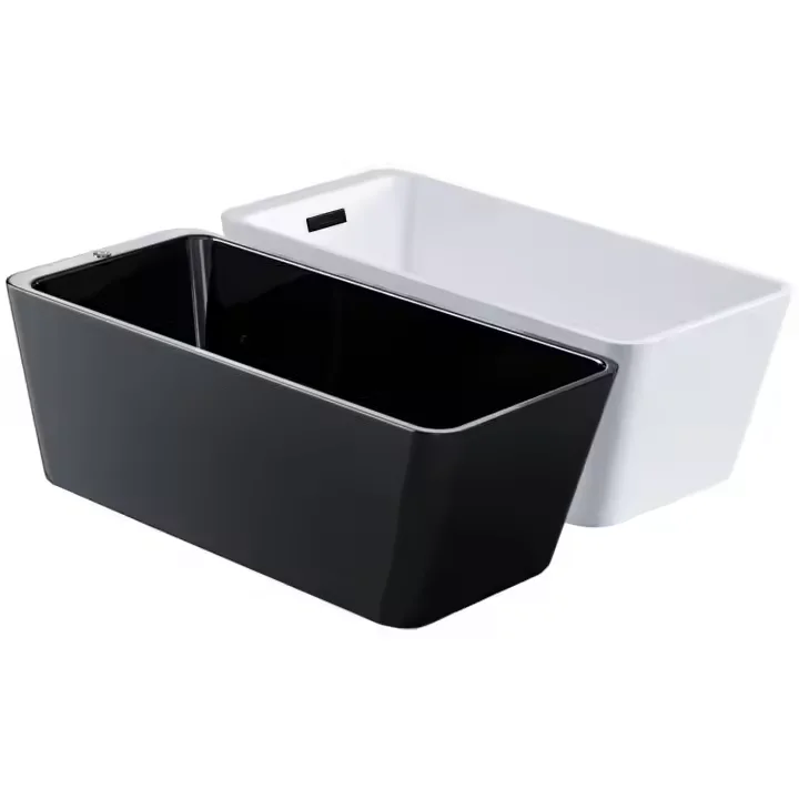 Icegalax Factory Directly Sale CE Home Bathroom Bath Tub Indoor Black White Smart Acrylic Freestanding Bathtub For Adults