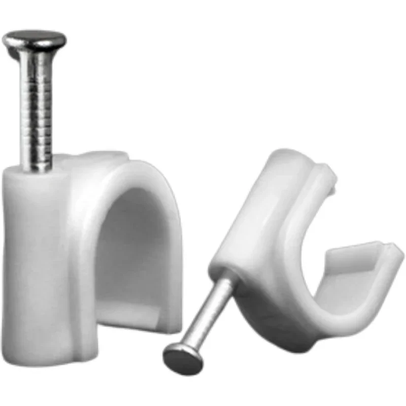 100PCS 라운드 케이블 와이어 클립 4mm 6mm 8mm 10mm 케이블 관리 RG6 CAT6 RJ45 전기 와이어 코드 타이 홀더 원형 케이블 클립