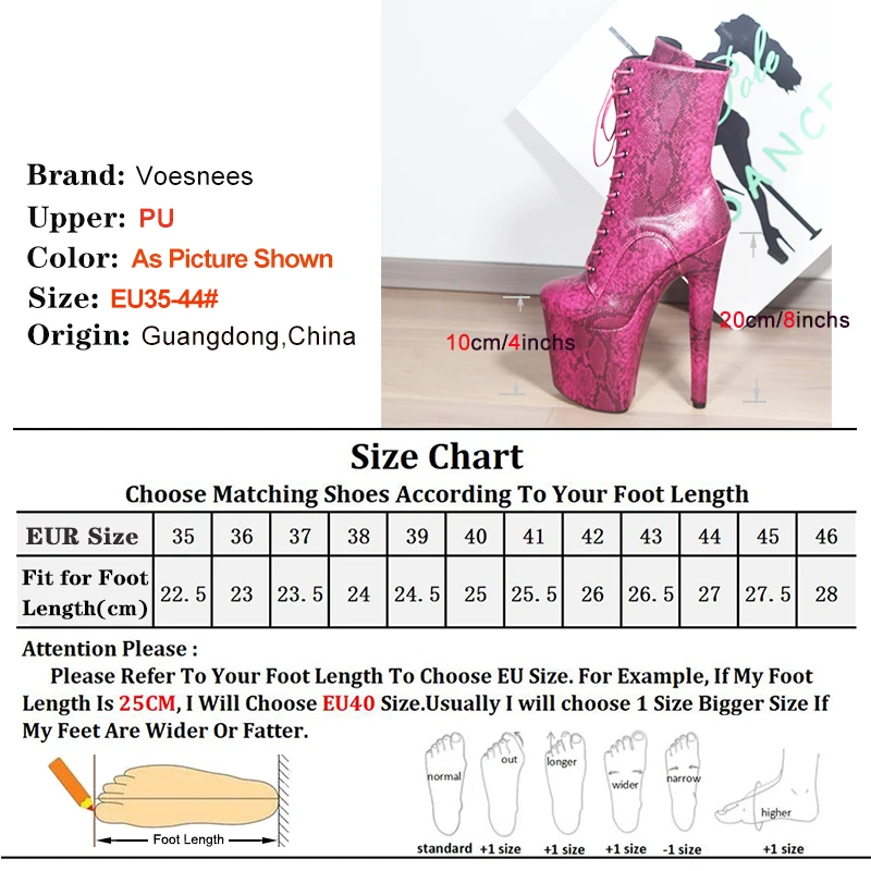 Sexy 8" 20cm Snake Exotic Pole Dance Shoes Fetish Platform Ankle Boots Women Nightclub Stripper Heels Knight Stage T-stage Boots
