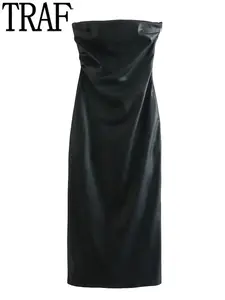 Vestido vaquero Vintage para mujer, prenda de manga larga, corte en A,  cinturón dividido, longitud media, moda coreana, Otoño, 2023 - AliExpress